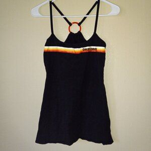 Black DKNY with Yellow/White/Orange Stripes and Large "O" Ring Women's "S"